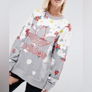 Adidas Pharrell Williams Gray Floral Sweatshirt